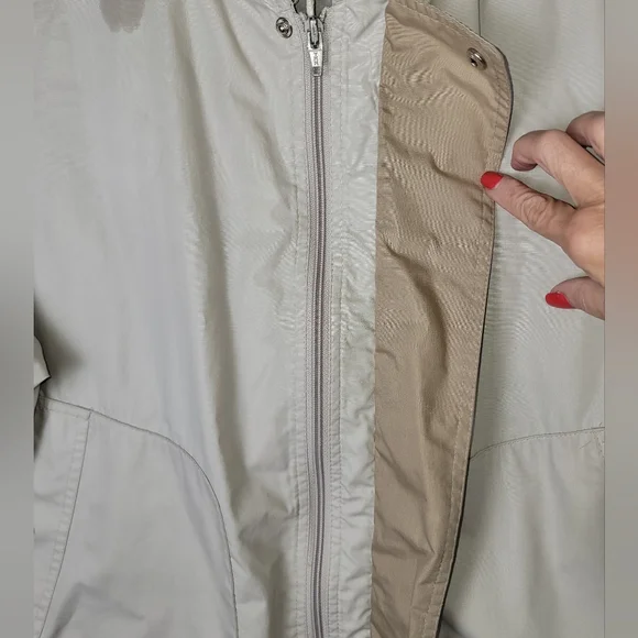 Members Only Vintage Coat‎ W/ Hidden Zip Rain Hood Size (40) Medium Vented Tan - Picture 6 of 11